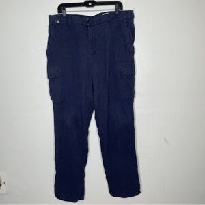 CARHARTT CAT 2 NAVY BLUE CARGO WORK PANTS SZ 38/32